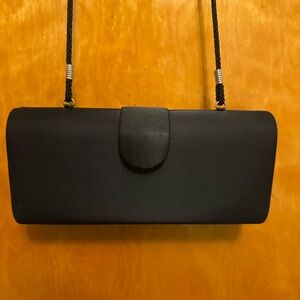Black Satin barrel style Evening Bag